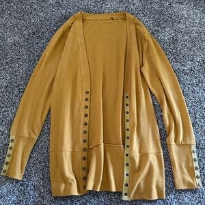 Gold Long Sleeve Sweater Cardigan